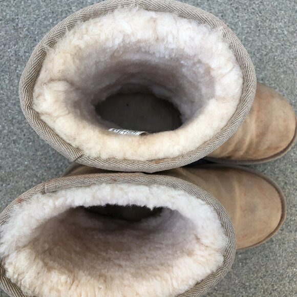 UGG Australia Classic Short Metallic Snake Boots 7 W Sand Leather 1101473 Shoes - Picture 4 of 9